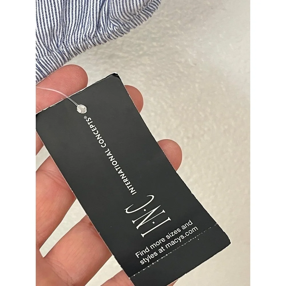 INC Off the Shoulder Blue with Hot Pink Embroidered Smocked Size S Bohemian Chic - Picture 9 of 10